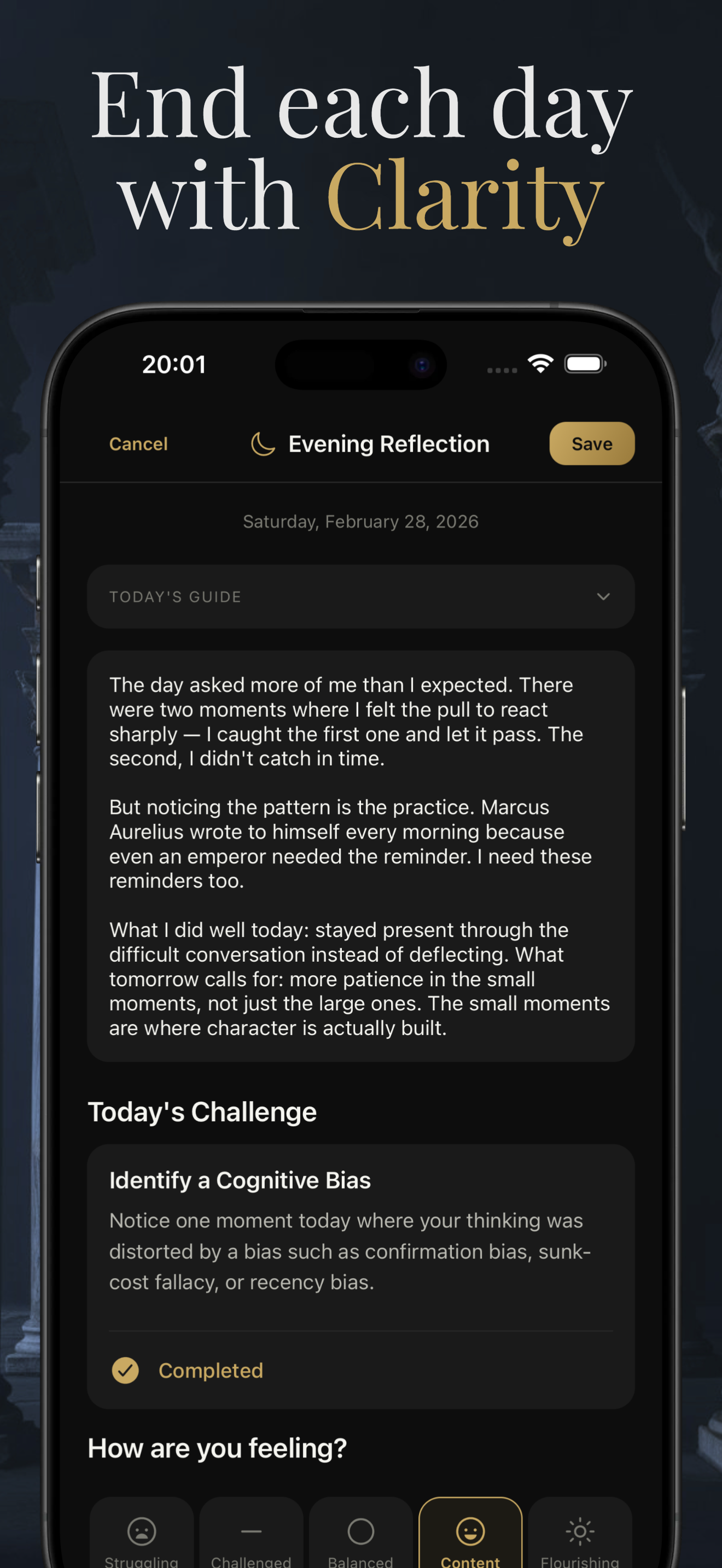 End each day with Clarity